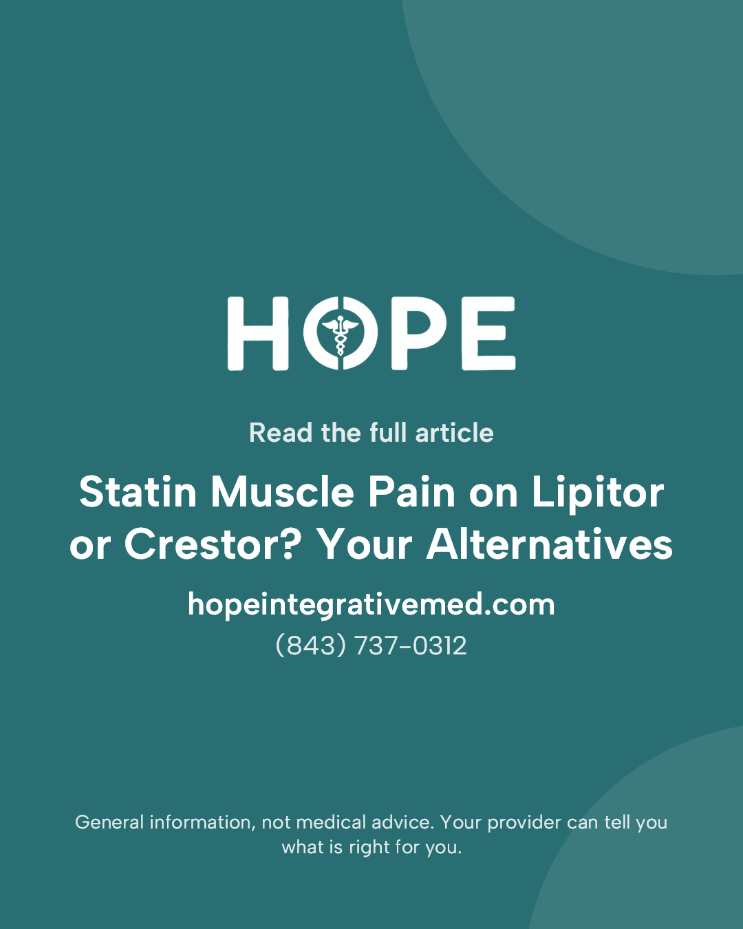 Read the full article: Statin Muscle Pain on Lipitor or Crestor? Your Alternatives.