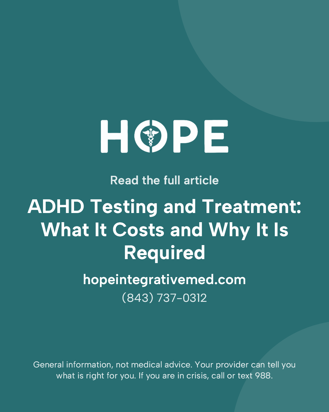 Read the full article: ADHD Testing and Treatment: What It Costs and Why It Is Required.