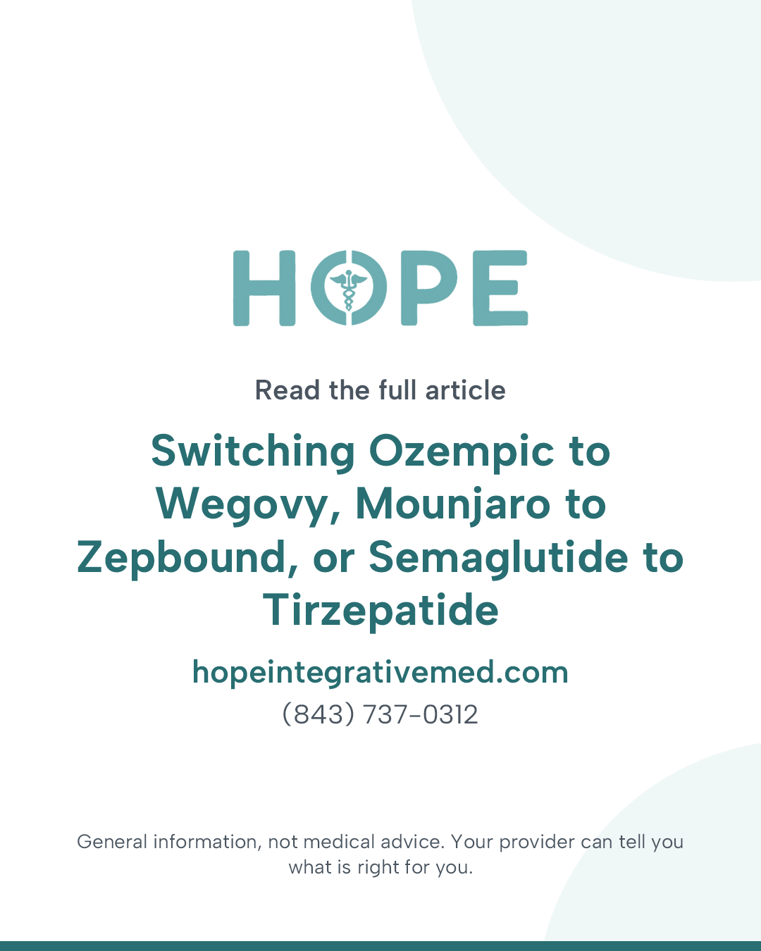 Read the full article: Switching Ozempic to Wegovy, Mounjaro to Zepbound, or Semaglutide to Tirzepatide.