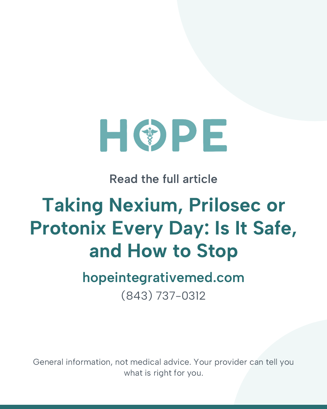 Read the full article: Taking Nexium, Prilosec or Protonix Every Day: Is It Safe, and How to Stop.
