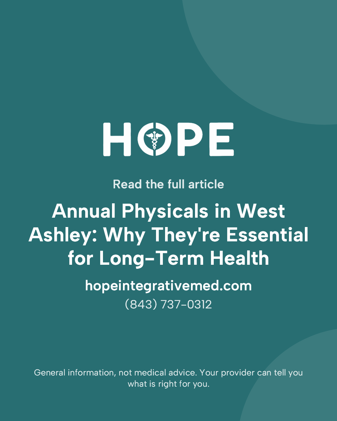Read the full article: Annual Physicals in West Ashley: Why They're Essential for Long-Term Health.