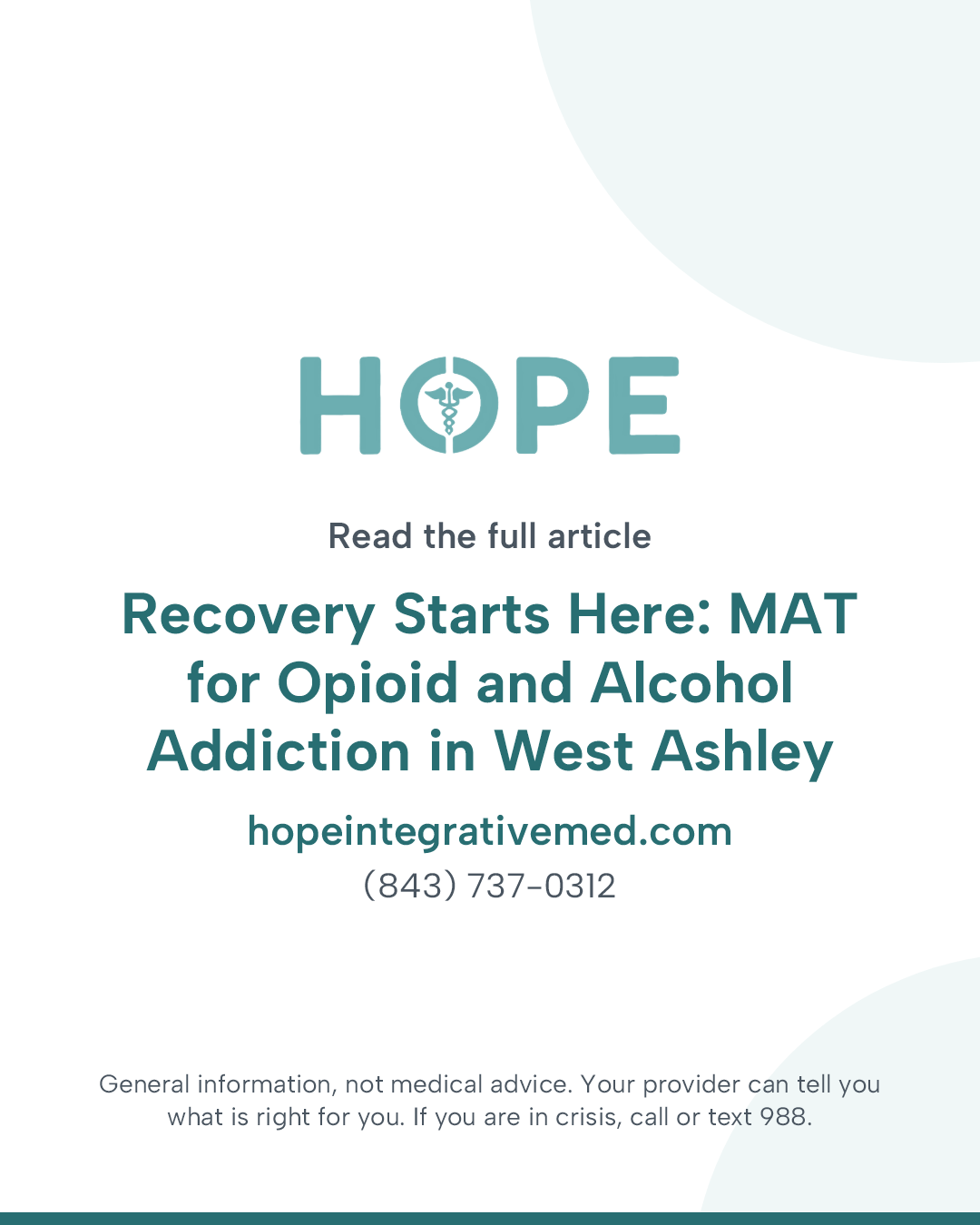 Read the full article: Recovery Starts Here: MAT for Opioid and Alcohol Addiction in West Ashley.