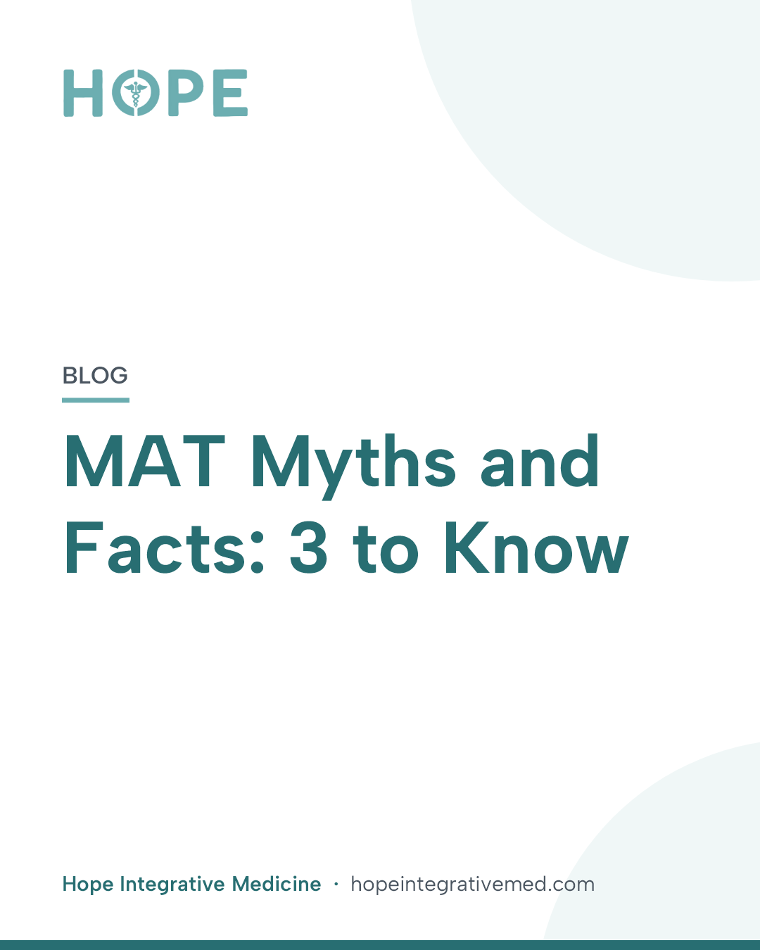 Title card: MAT Myths and Facts: 3 to Know.