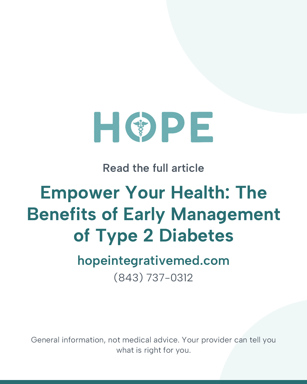 Read the full article: Empower Your Health: The Benefits of Early Management of Type 2 Diabetes.