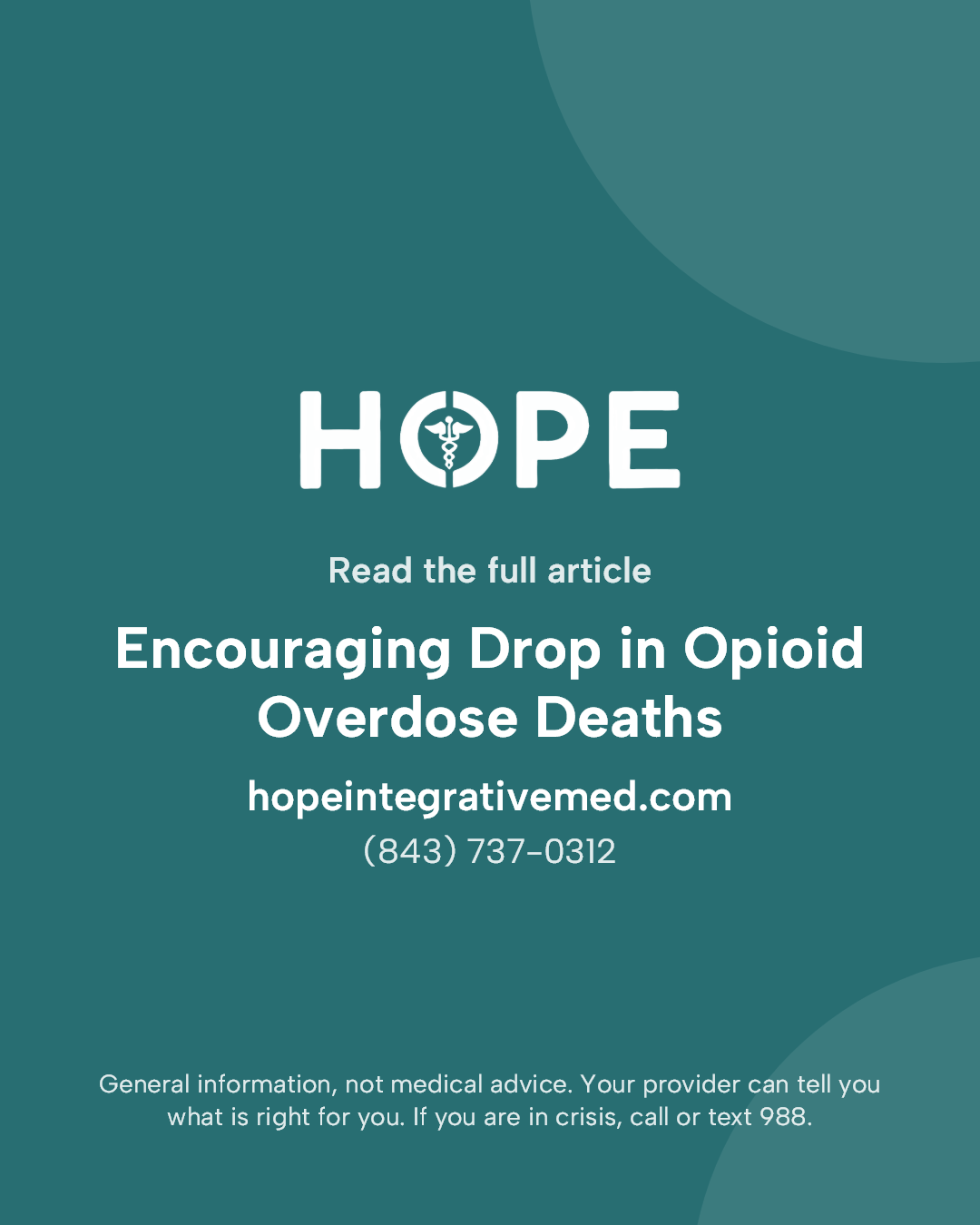 Read the full article: Encouraging Drop in Opioid Overdose Deaths.