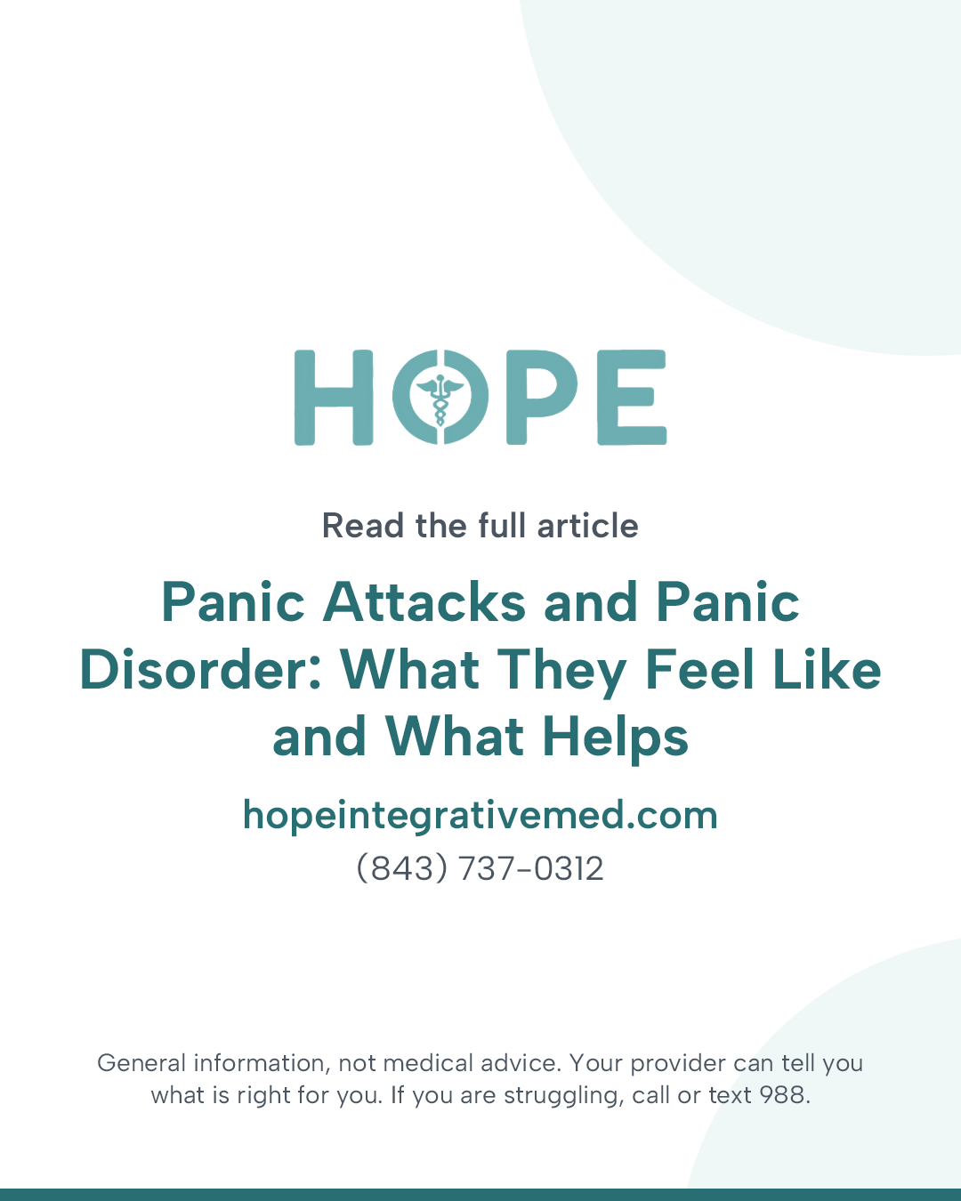 Read the full article: Panic Attacks and Panic Disorder: What They Feel Like and What Helps.