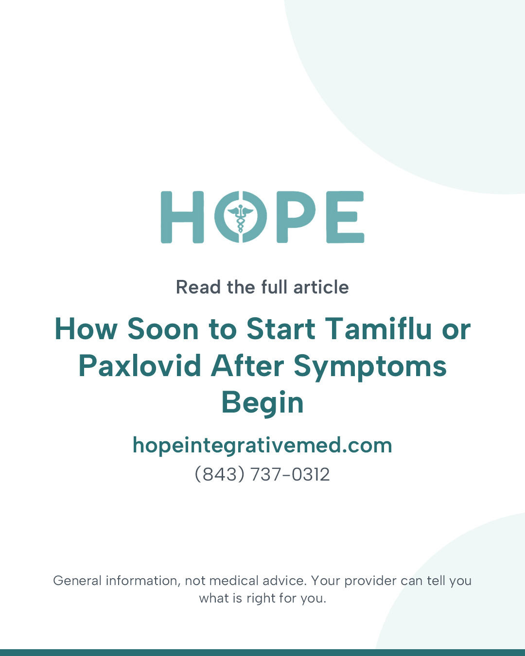 Read the full article: How Soon to Start Tamiflu or Paxlovid After Symptoms Begin.