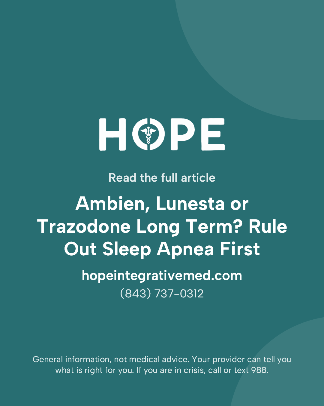 Read the full article: Ambien, Lunesta or Trazodone Long Term? Rule Out Sleep Apnea First.
