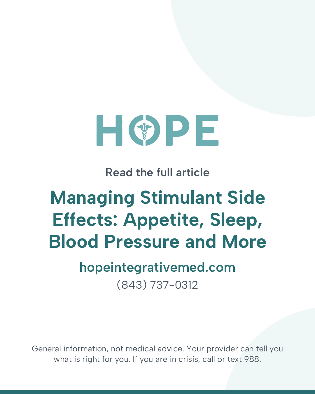 Read the full article: Managing Stimulant Side Effects: Appetite, Sleep, Blood Pressure and More.
