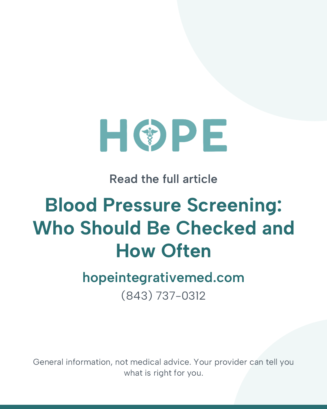 Read the full article: Blood Pressure Screening: Who Should Be Checked and How Often.